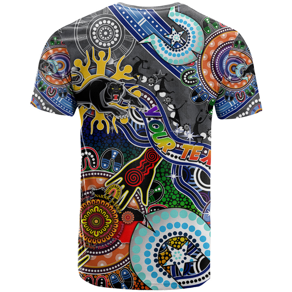 Personalised Panthers NAIDOC Week 2024 T Shirt Australia Aboriginal Dot Painting