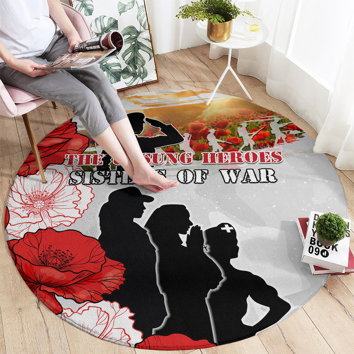 New Zealand ANZAC Day Round Carpet The Unsung Heroes Sisters of War