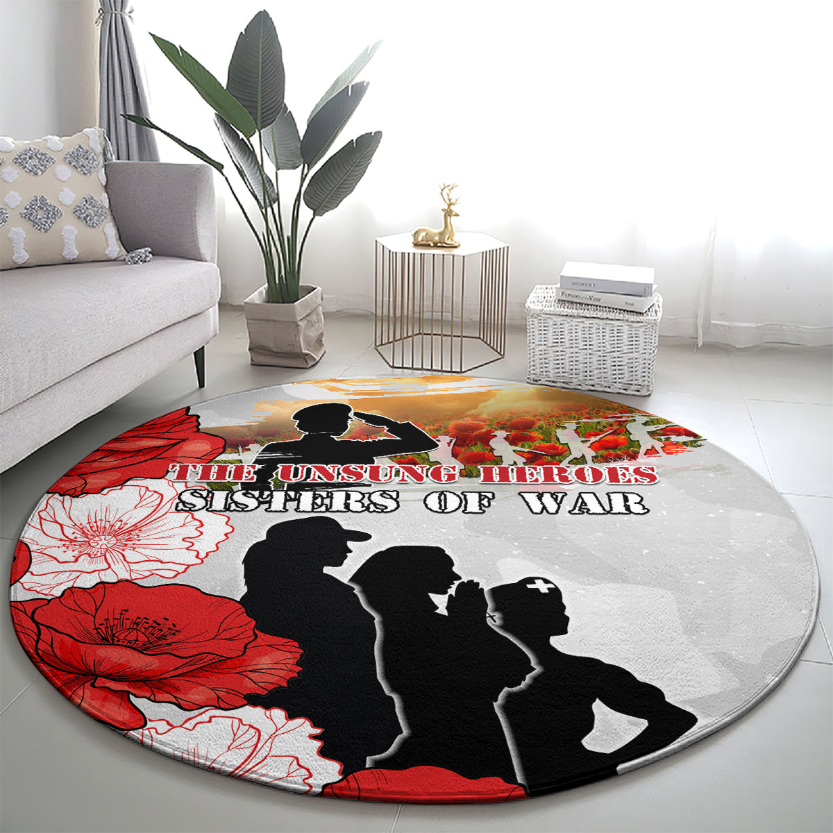 New Zealand ANZAC Day Round Carpet The Unsung Heroes Sisters of War