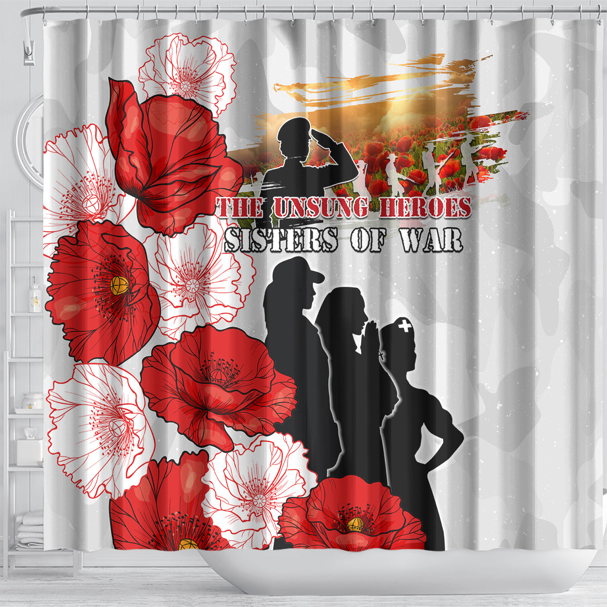 New Zealand ANZAC Day Shower Curtain The Unsung Heroes Sisters of War