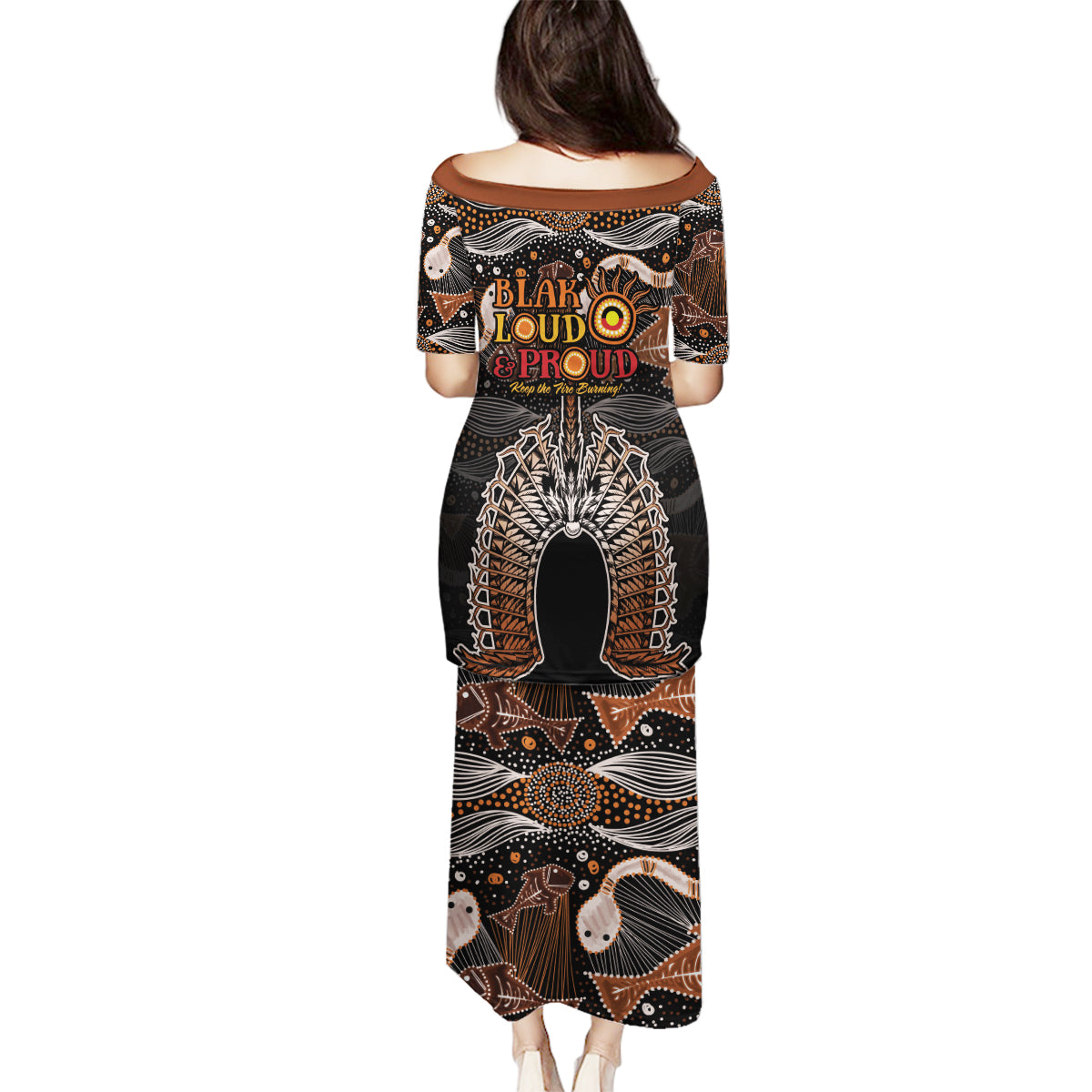 Torres Strait Islander NAIDOC 2024 Family Matching Puletasi and Hawaiian Shirt Dhari Headdress Indigenous Cultural Spirit