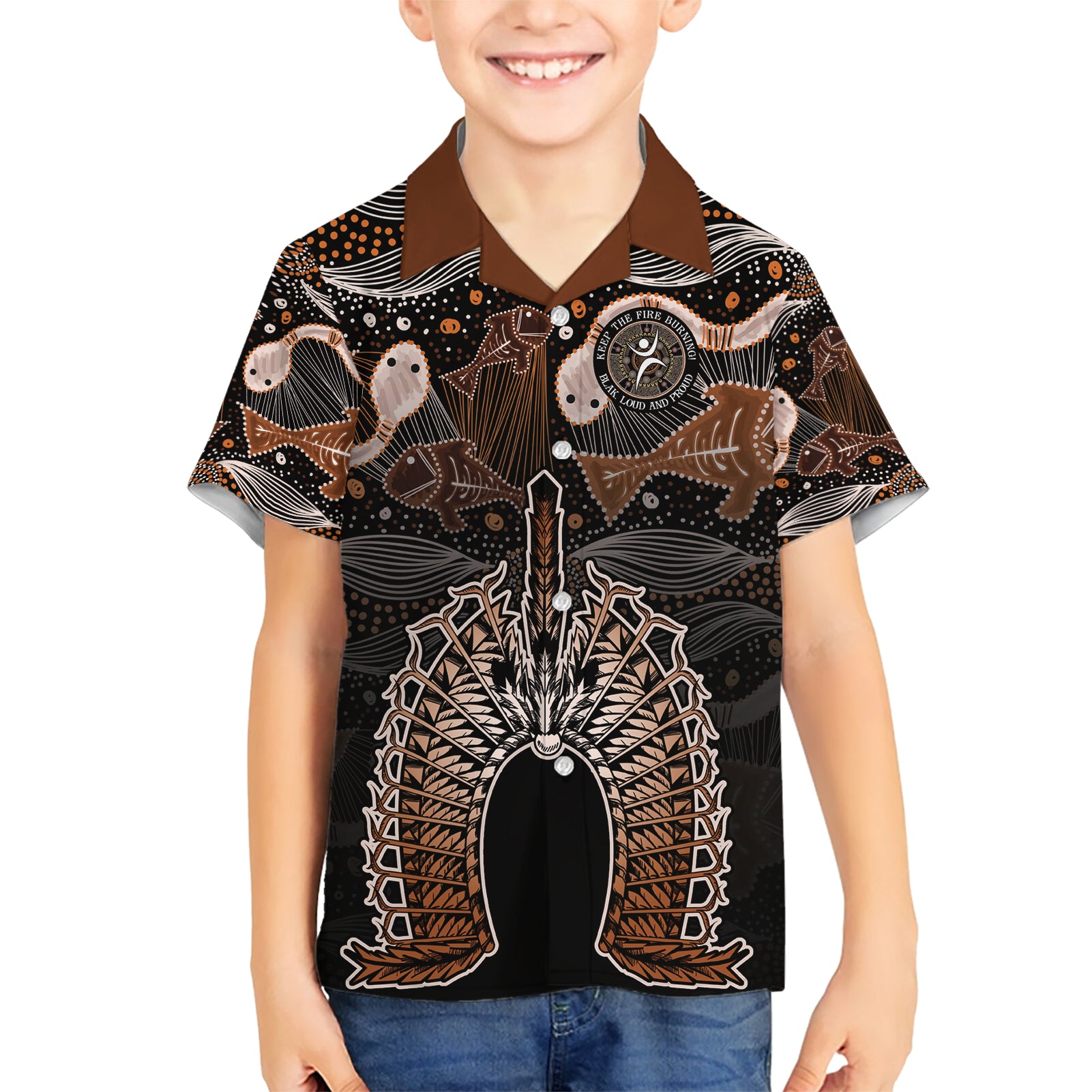Torres Strait Islander NAIDOC 2024 Kid Hawaiian Shirt Dhari Headdress Indigenous Cultural Spirit