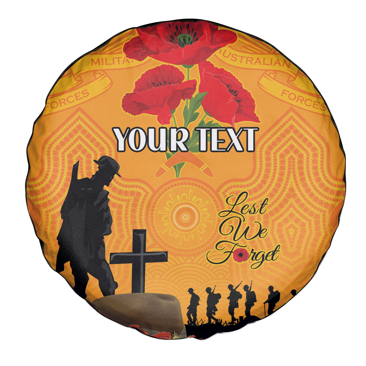 Australia Wallabies Rugby ANZAC Custom Spare Tire Cover Gallipoli Soldier With Aboriginal Dots Art