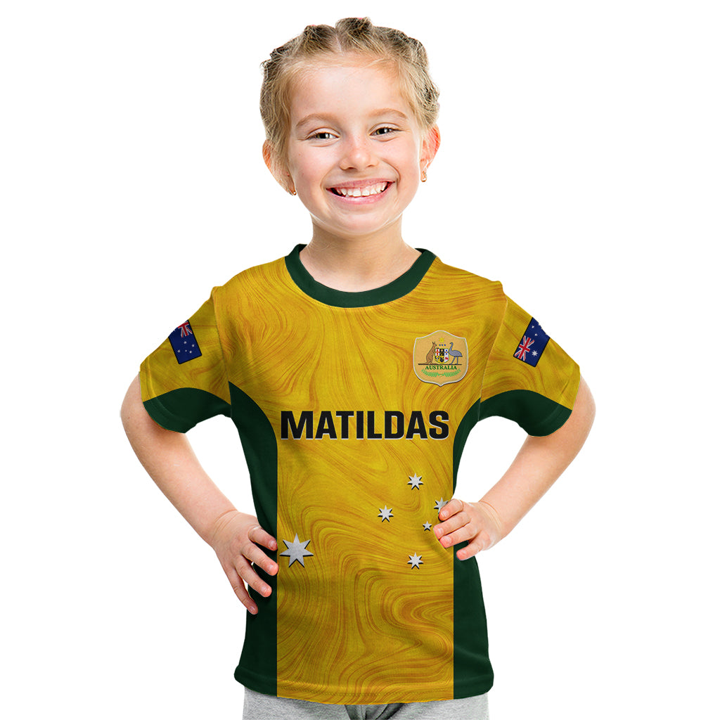 Australia Soccer T Shirt Gold Matildas World Cup 2023 Go Champions LT14