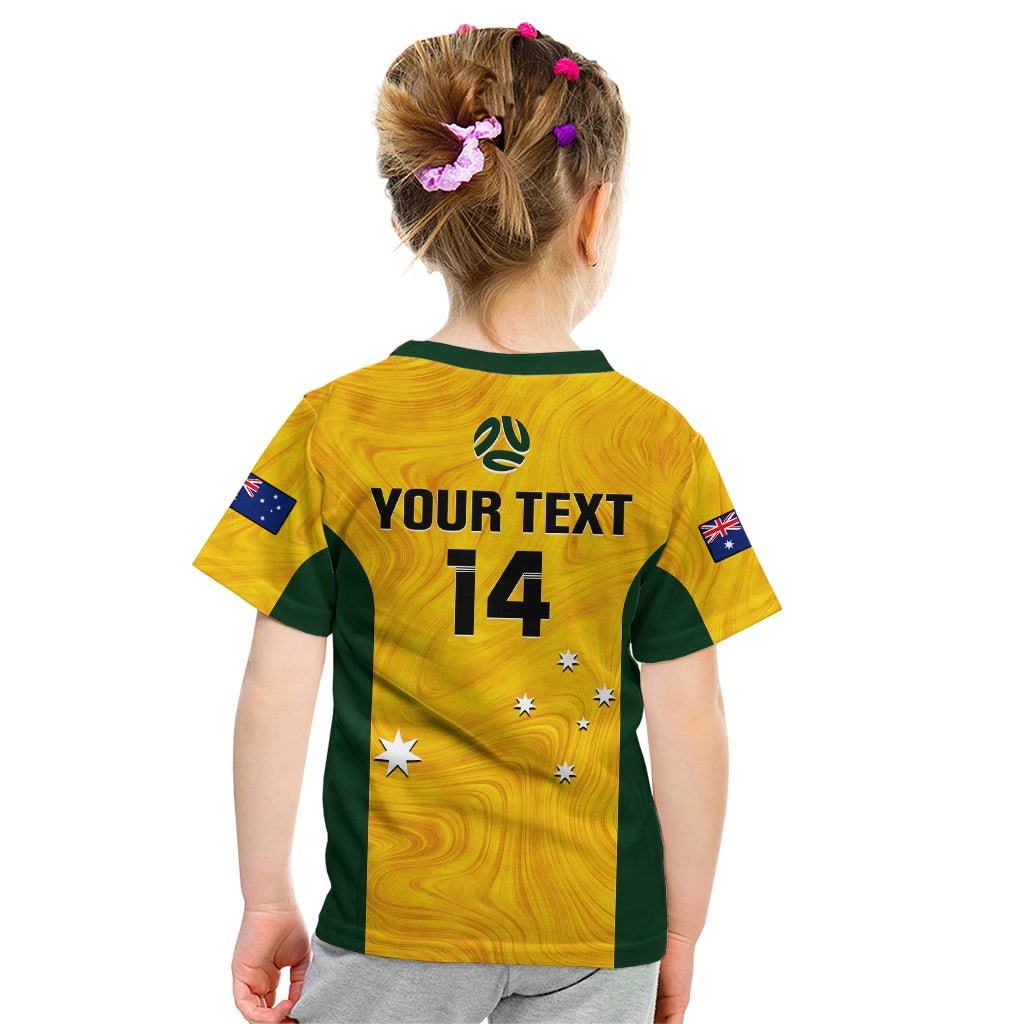 personalised-australia-soccer-kid-t-shirt-gold-matildas-world-cup-2023-go-champions