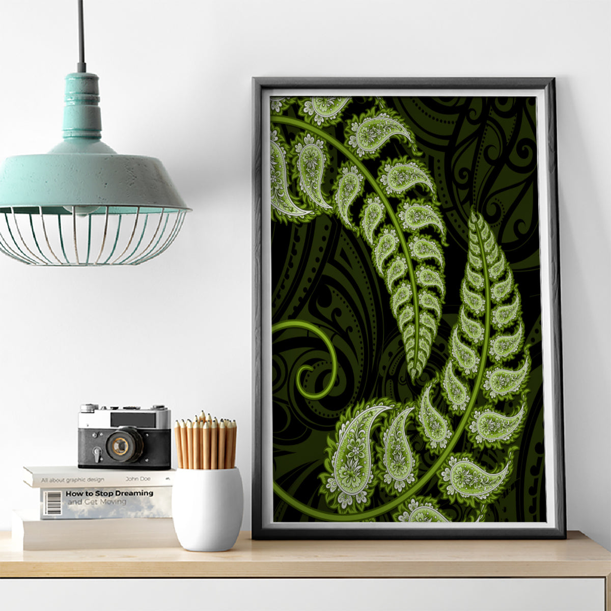 green-new-zealand-paisley-silver-fern-canvas-wall-art-aotearoa-maori