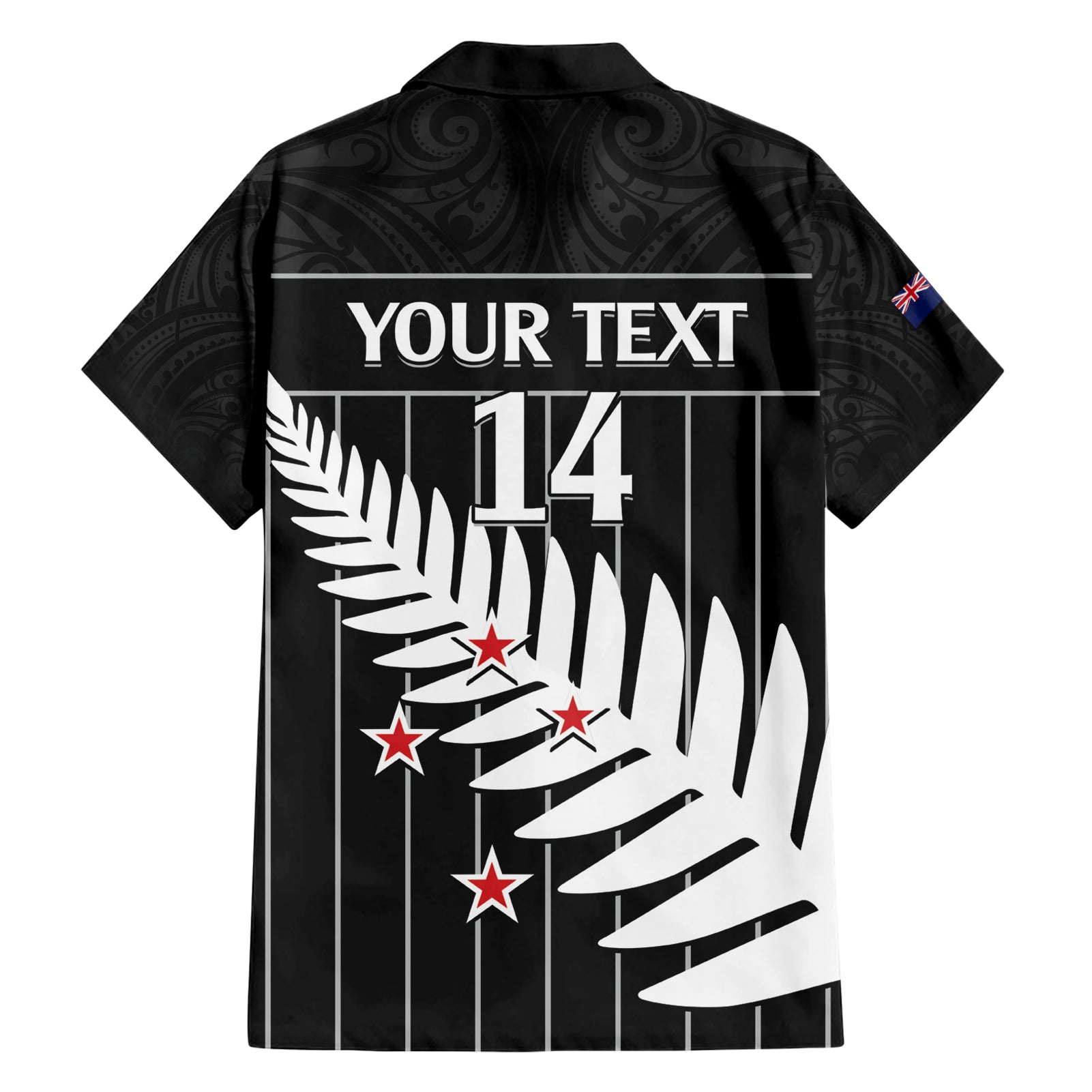 Custom New Zealand Silver Fern Cricket Hawaiian Shirt Aotearoa Maori Go Black Cap