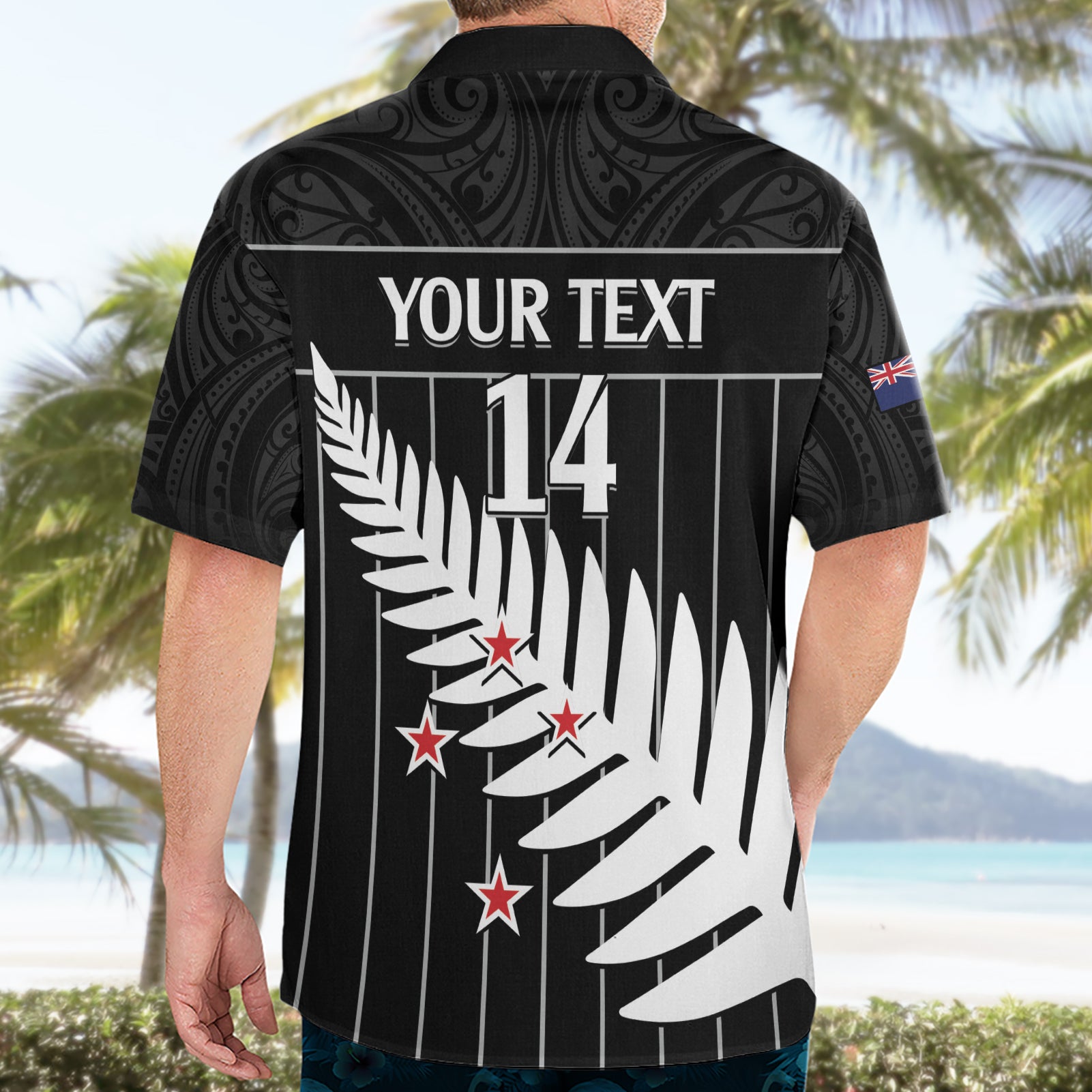 Custom New Zealand Silver Fern Cricket Hawaiian Shirt Aotearoa Maori Go Black Cap
