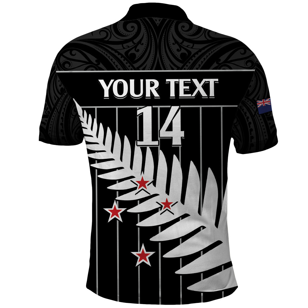 Custom New Zealand Silver Fern Cricket Polo Shirt Aotearoa Maori Go Black Cap