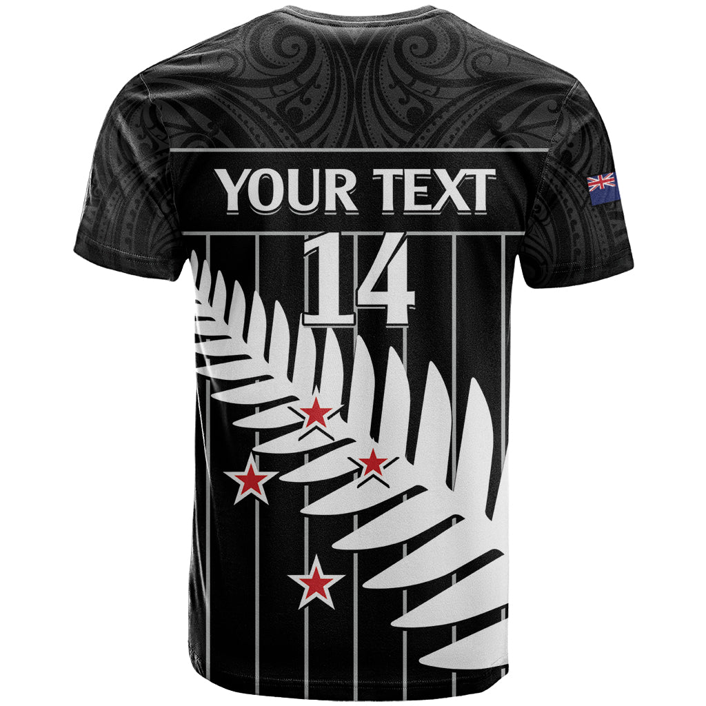 Custom New Zealand Silver Fern Cricket T Shirt Aotearoa Maori Go Black Cap
