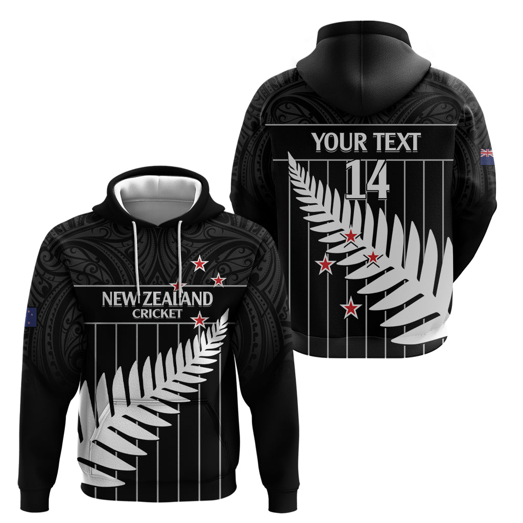 Custom New Zealand Silver Fern Cricket Zip Hoodie Aotearoa Maori Go Black Cap