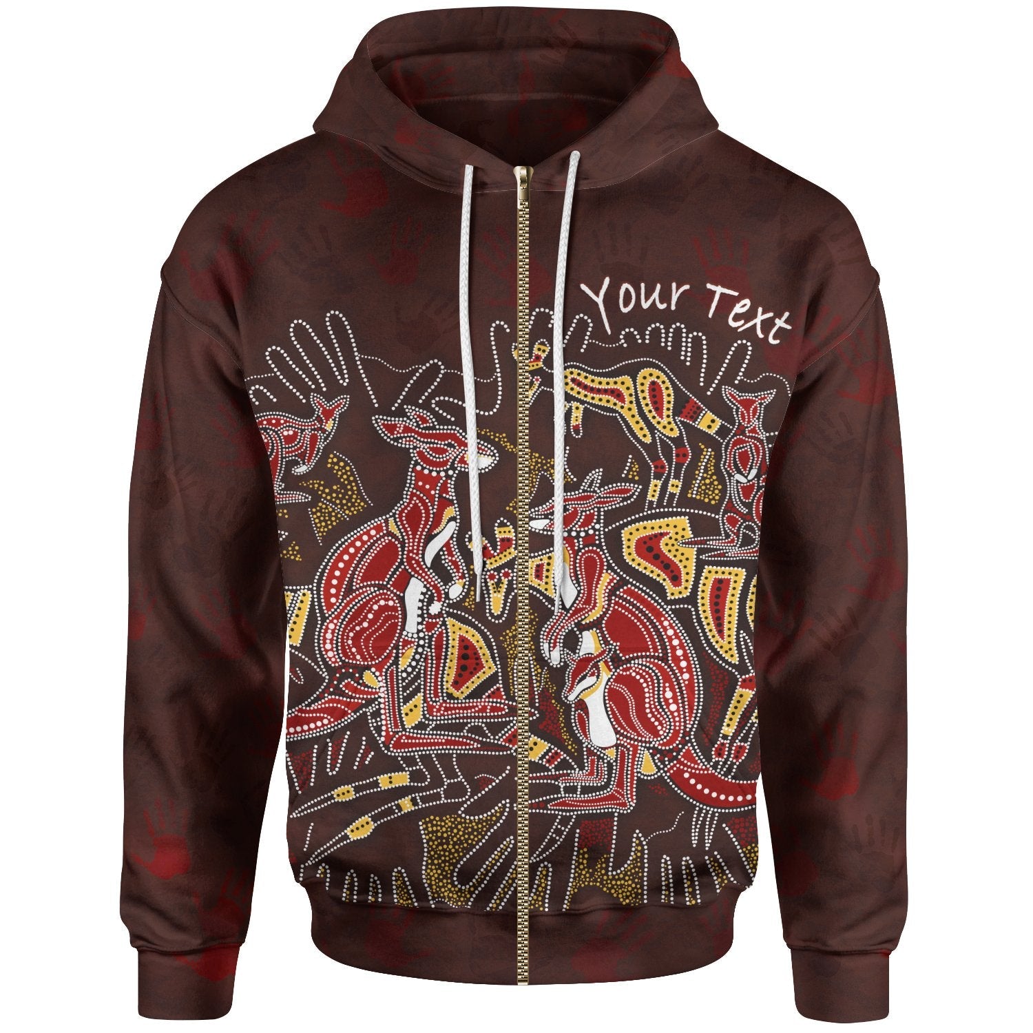 custom-aboriginal-zip-up-hoodie-kangaroo-family-with-hand-art