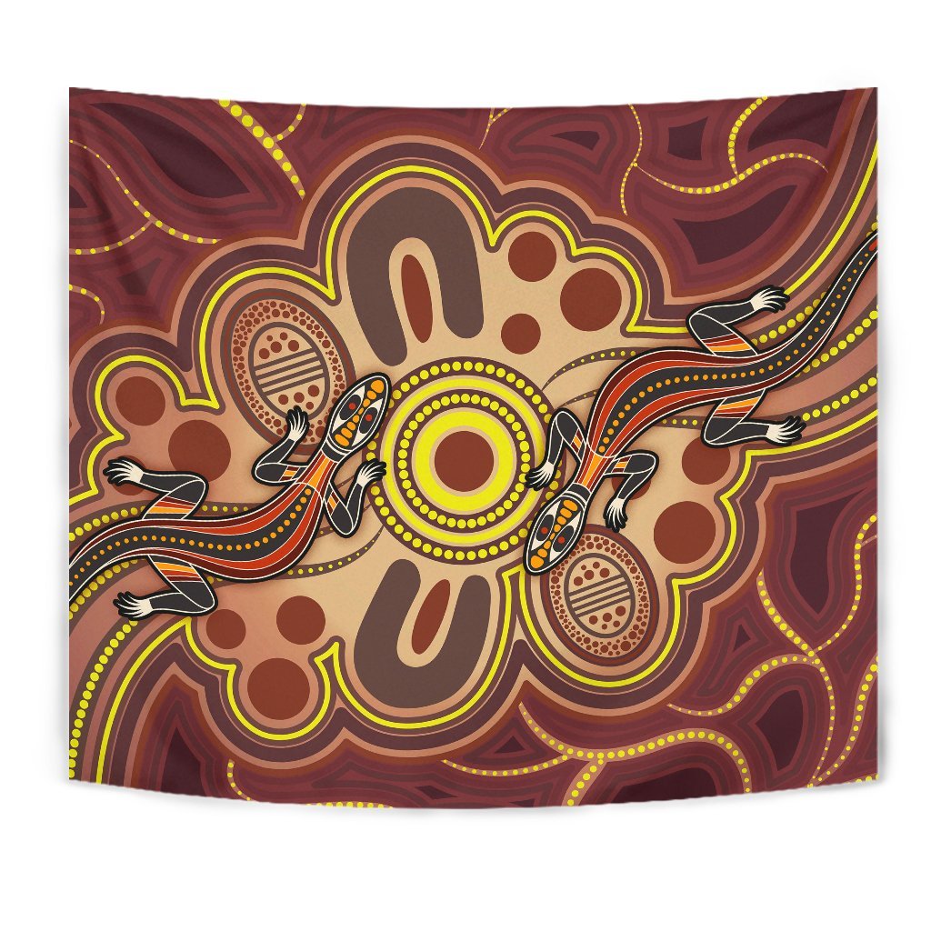 aboriginal-tapestry-indigenous-lizard-dot-painting-art