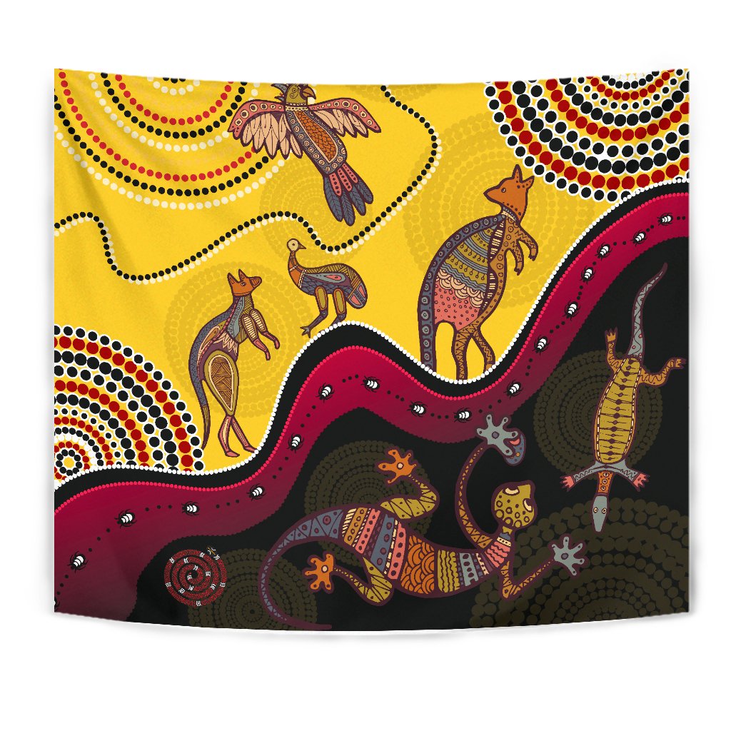 aboriginal-tapestry-indigenous-animals-life-art
