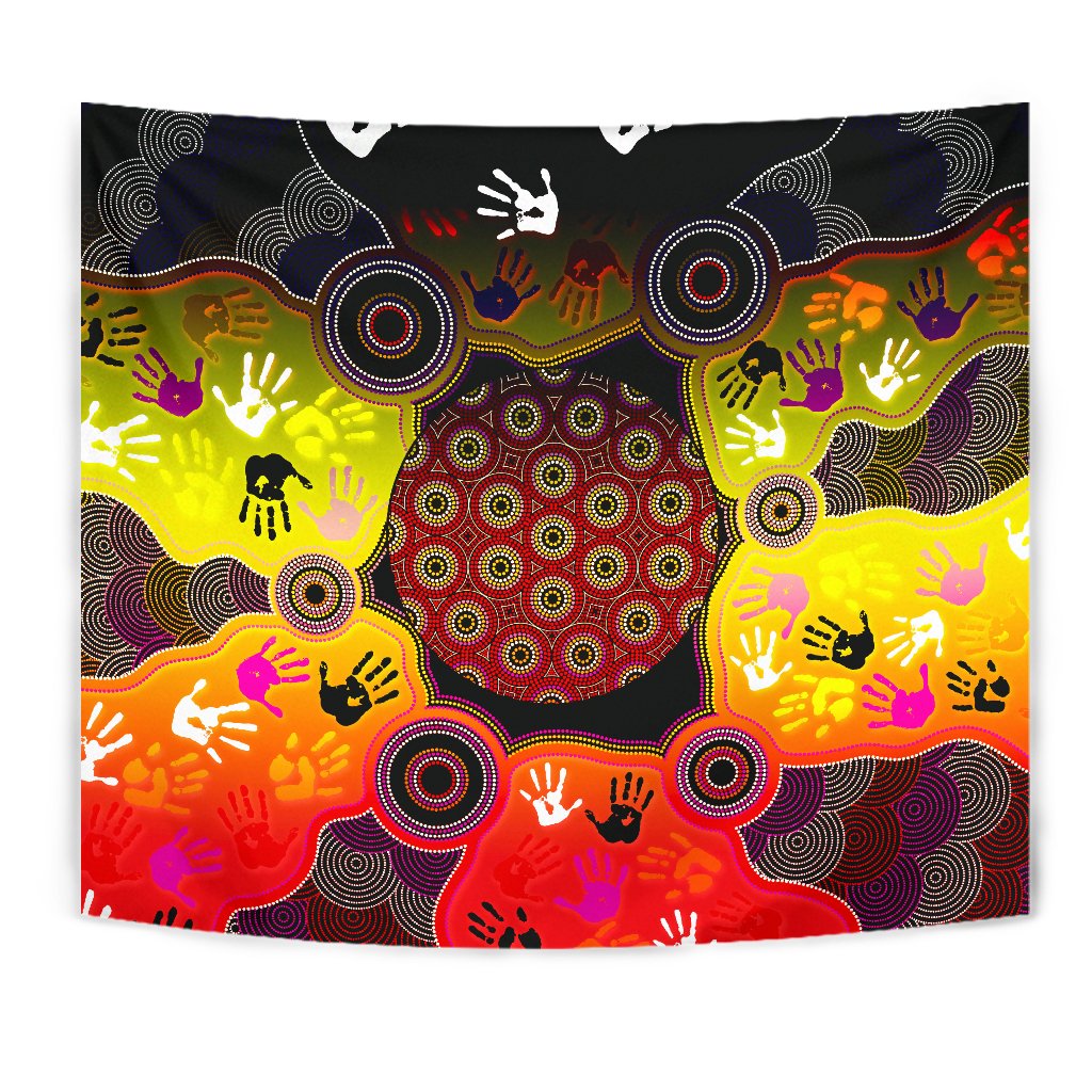 aboriginal-tapestry-indigenous-circle-dot-painting-hand-art