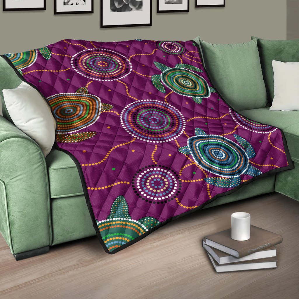premium-quilts-aboriginal-turtle-purple-australia-dot-patterns