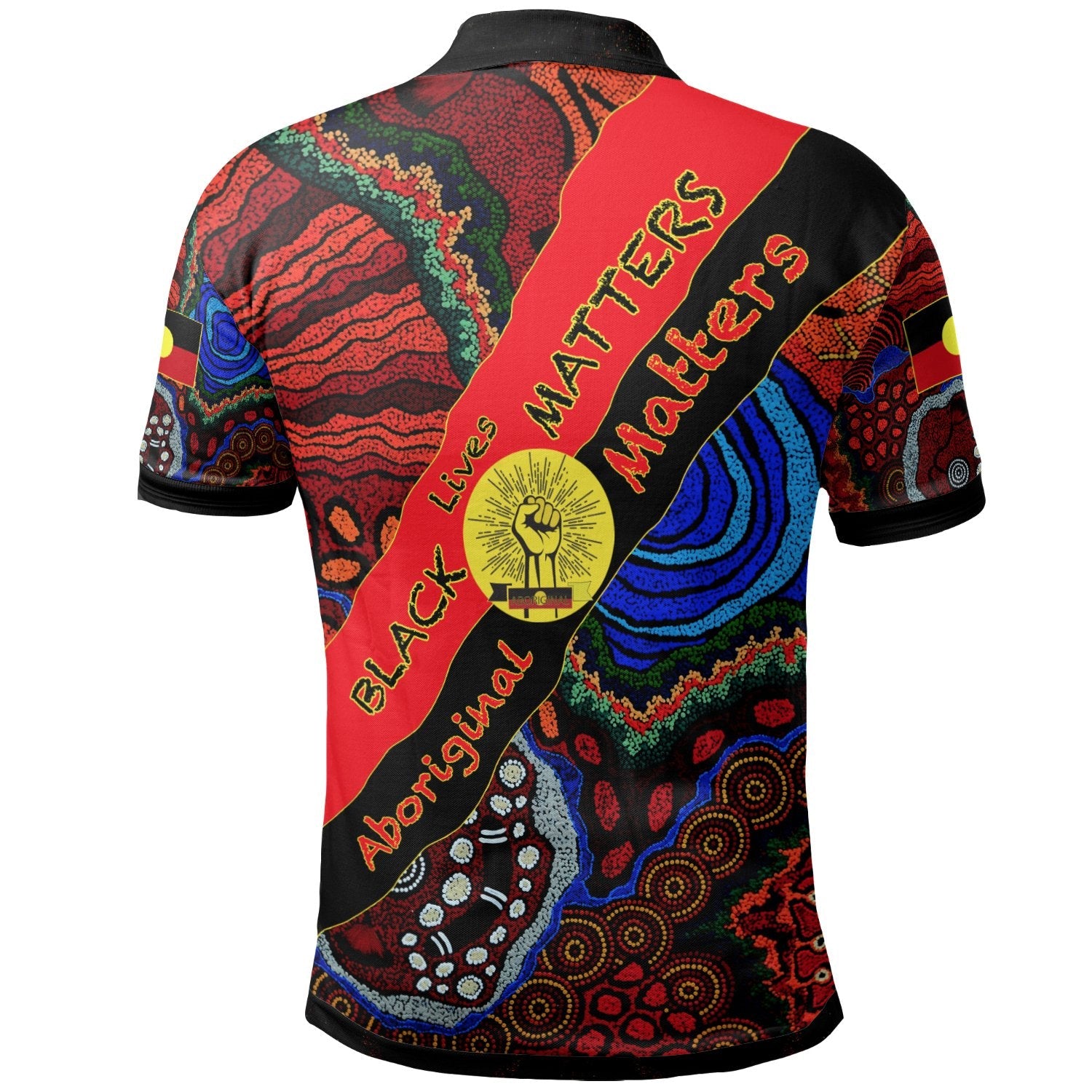 polo-shirt-black-live-matter-aboriginal-patterns