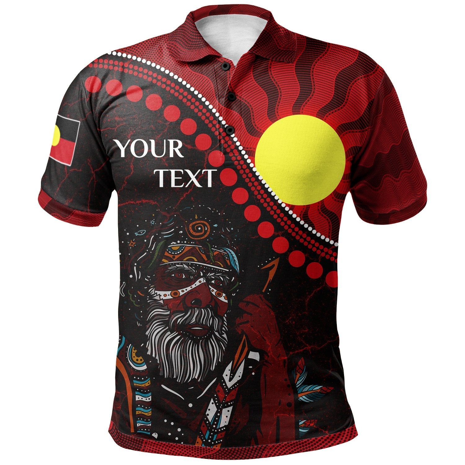 custom-aboriginal-polo-shirts-indigenous-people-and-sun