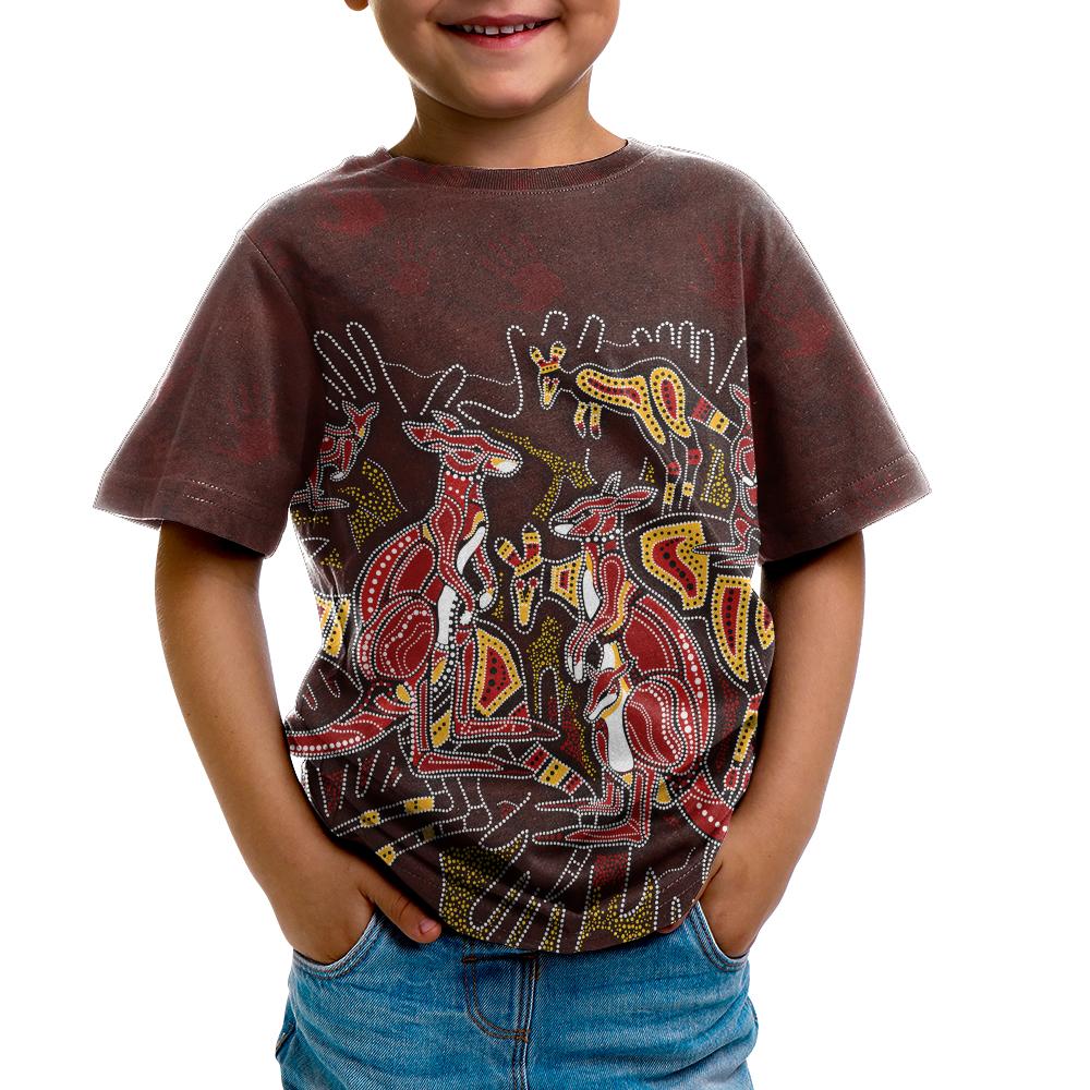 kid-aboriginal-t-shirt-kangaroo-family-with-hand-art