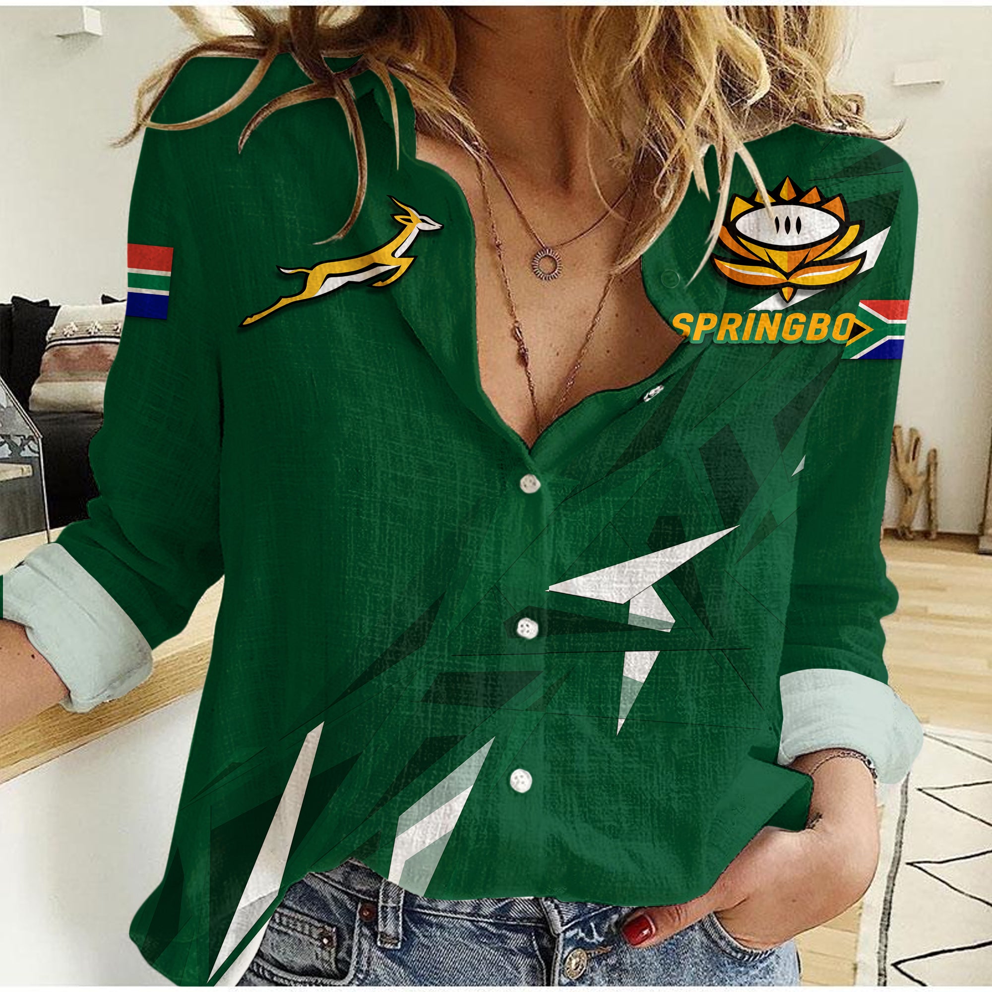 South Africa Springboks 2022 Legend Women Casual Shirt