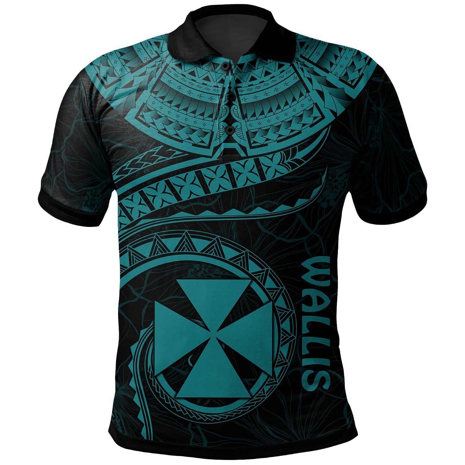 wallis-and-futuna-polynesian-polo-shirt-wallis-and-futuna-waves-turquoise