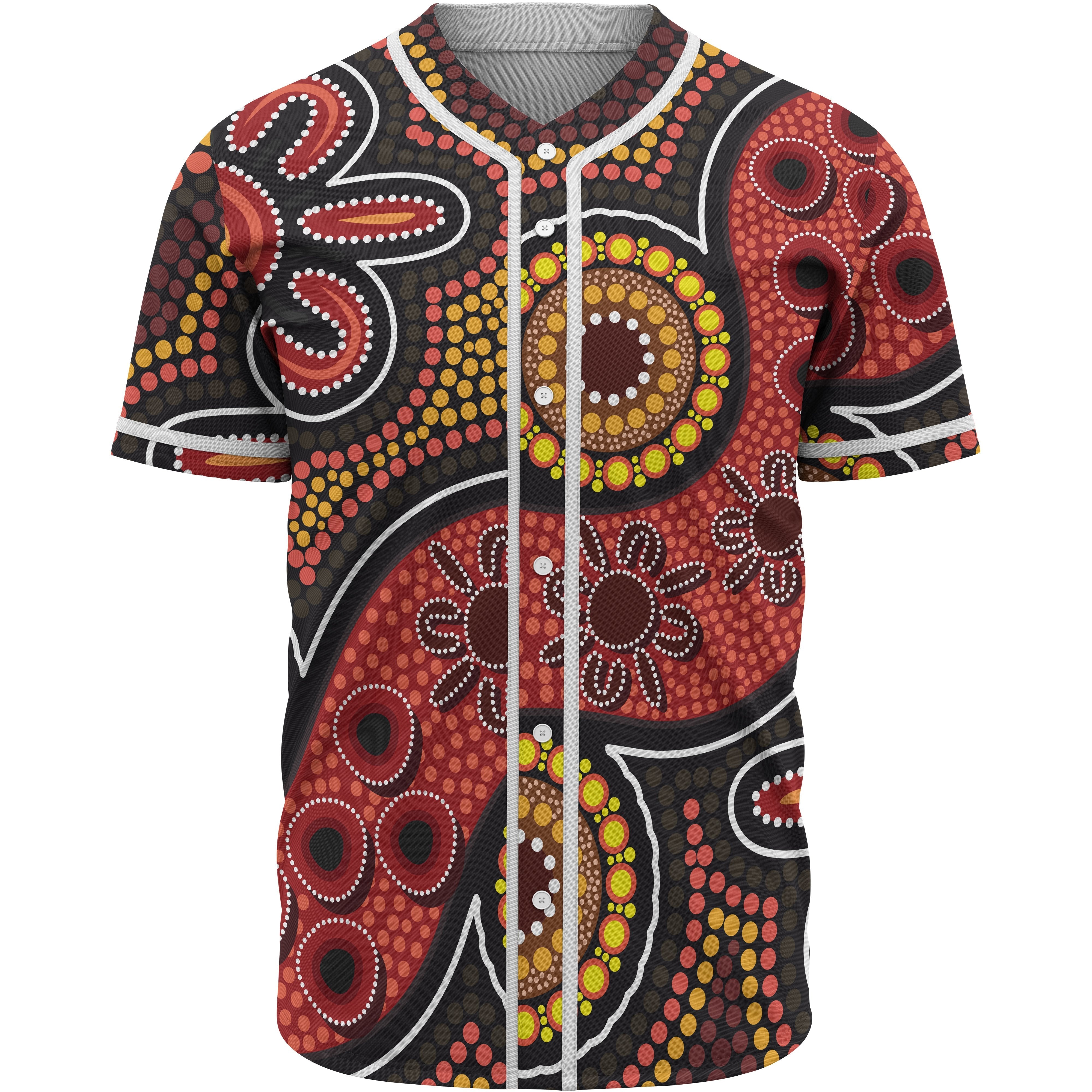aboriginal-baseball-shirt-indigenous-circle-dot-painting-style