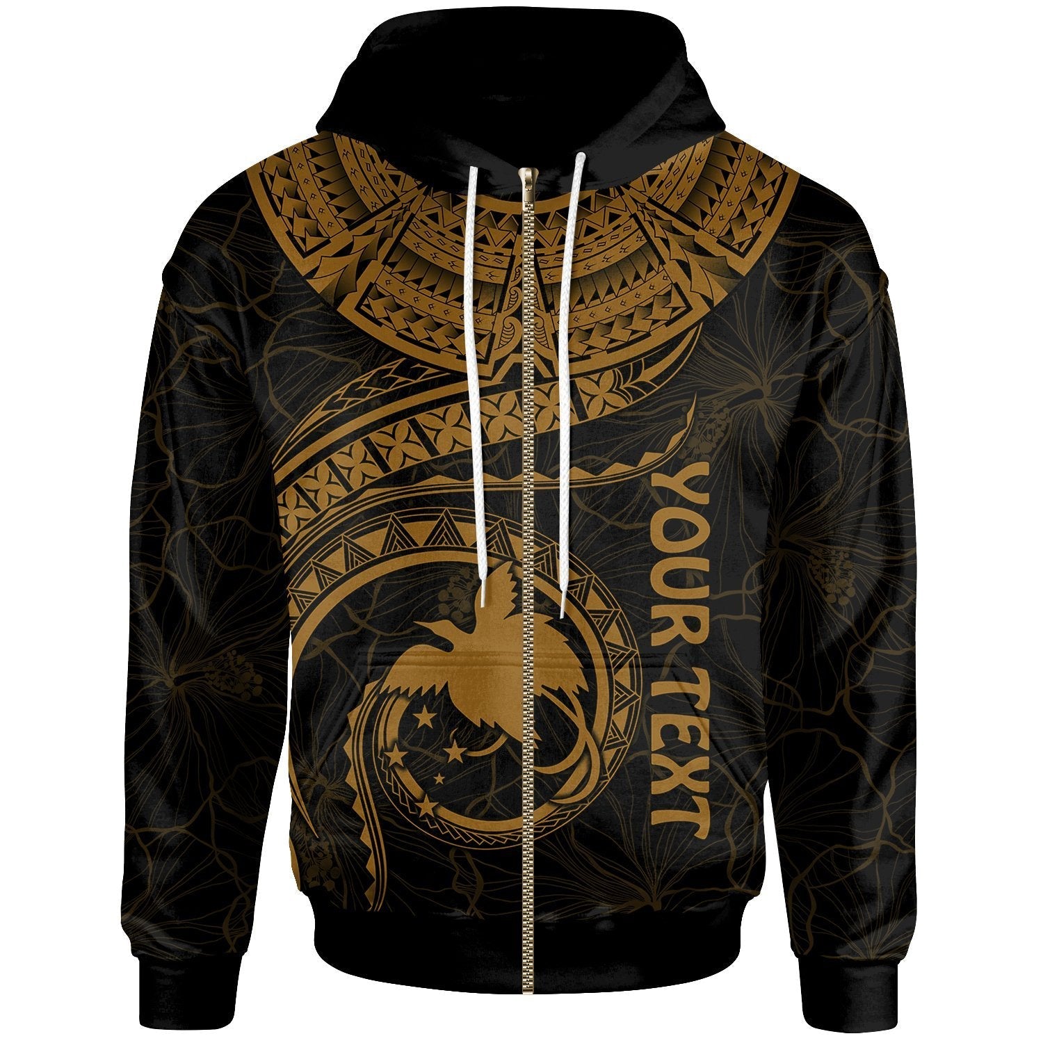 papua-new-guinea-polynesian-personalised-zip-up-hoodie-papua-new-guinea-waves-golden