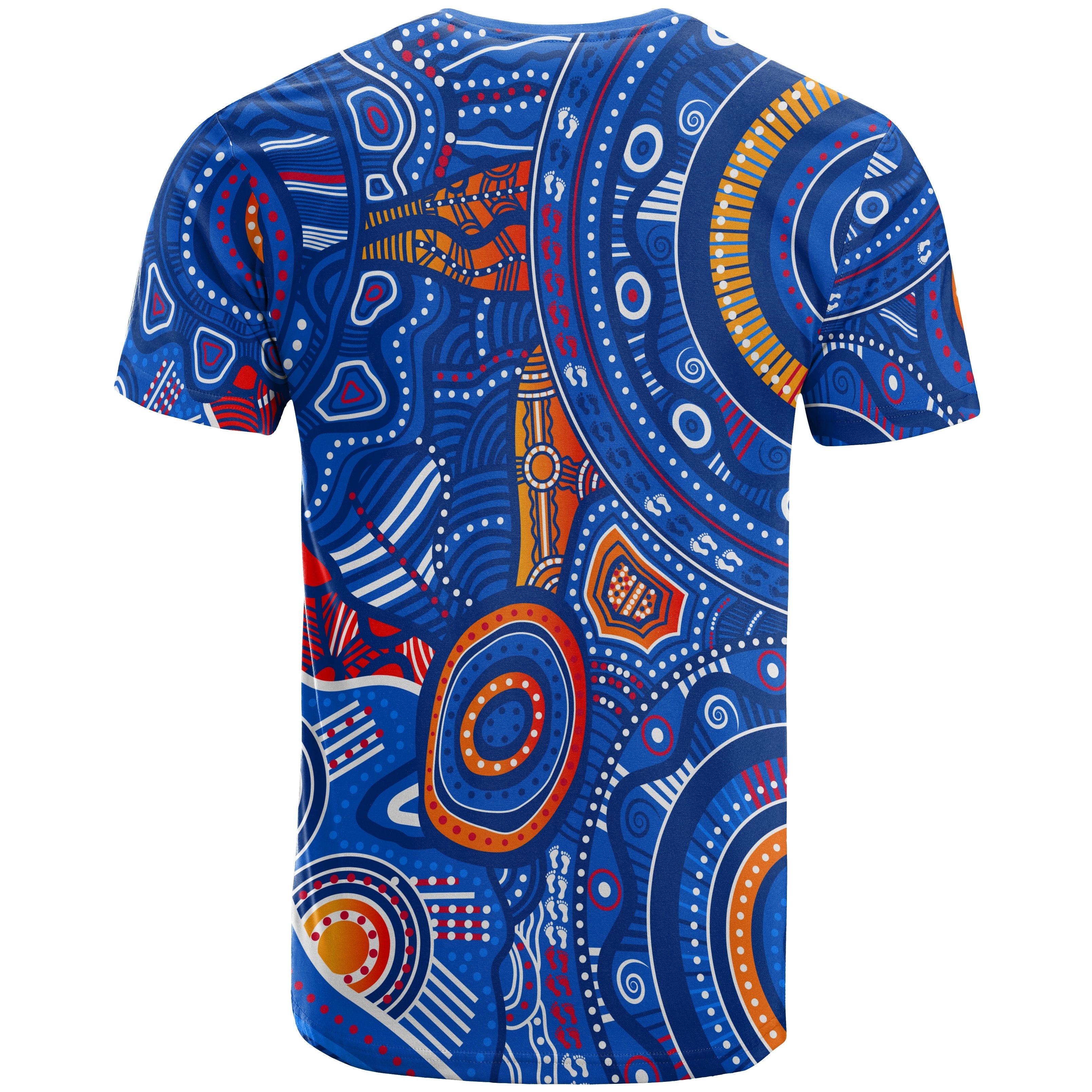 kid-aboriginal-t-shirt-indigenous-footprint-patterns-blue-color