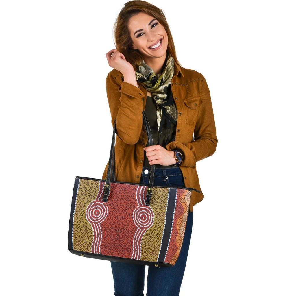 leather-tote-bag-aboriginal-dot-style