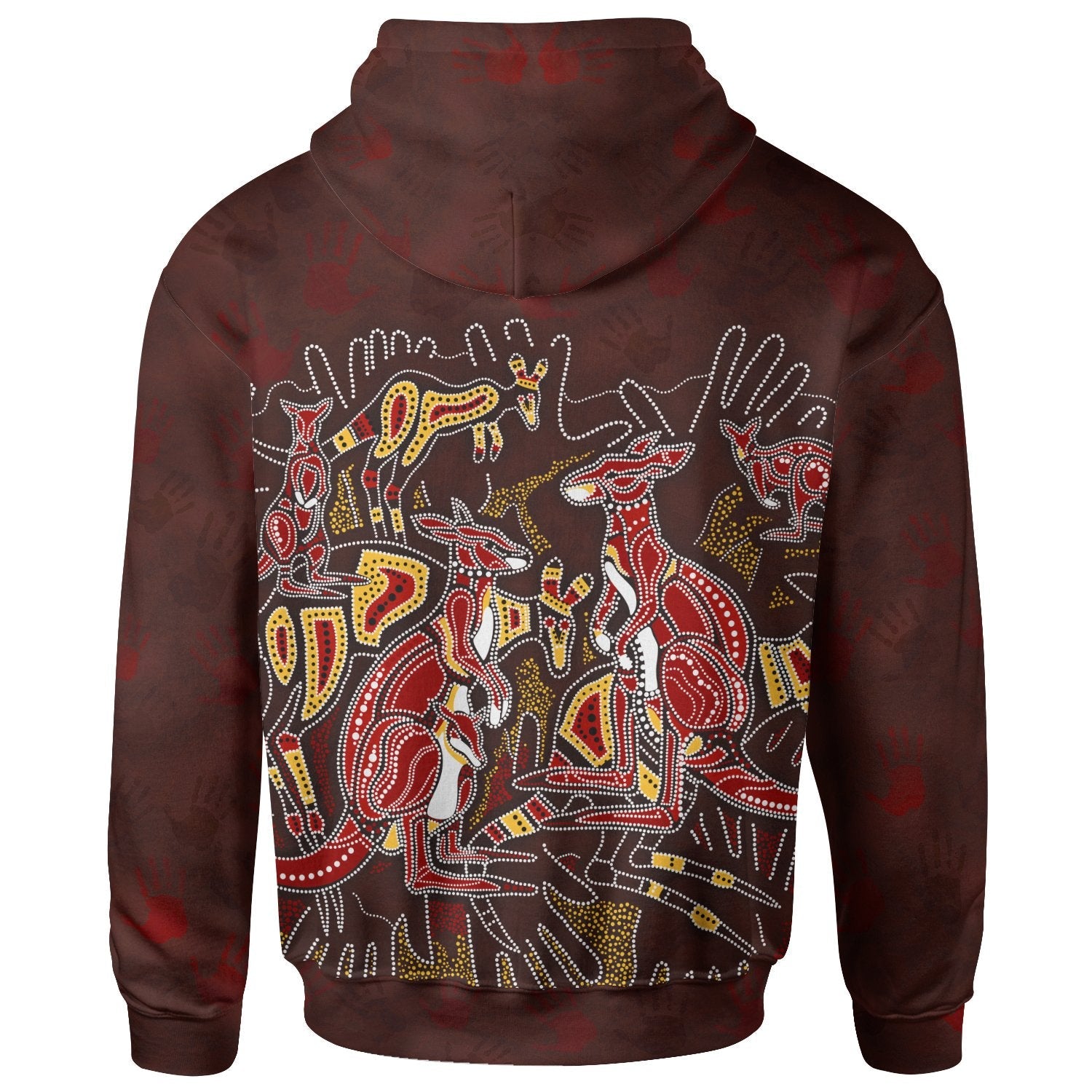 custom-aboriginal-hoodie-kangaroo-family-with-hand-art