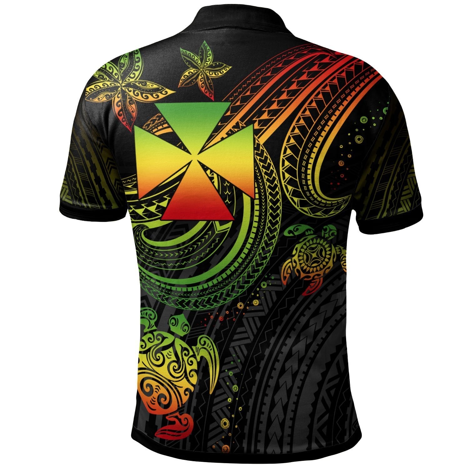 wallis-and-futuna-custom-personalised-polo-shirt-reggae-turtle