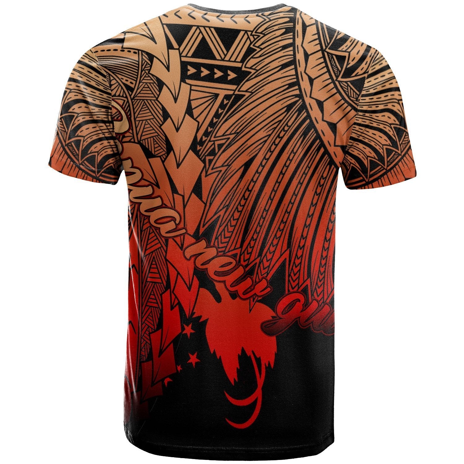 papua-new-guinea-polynesian-custom-personalised-t-shirt-tribal-wave-tattoo-red-ver-2