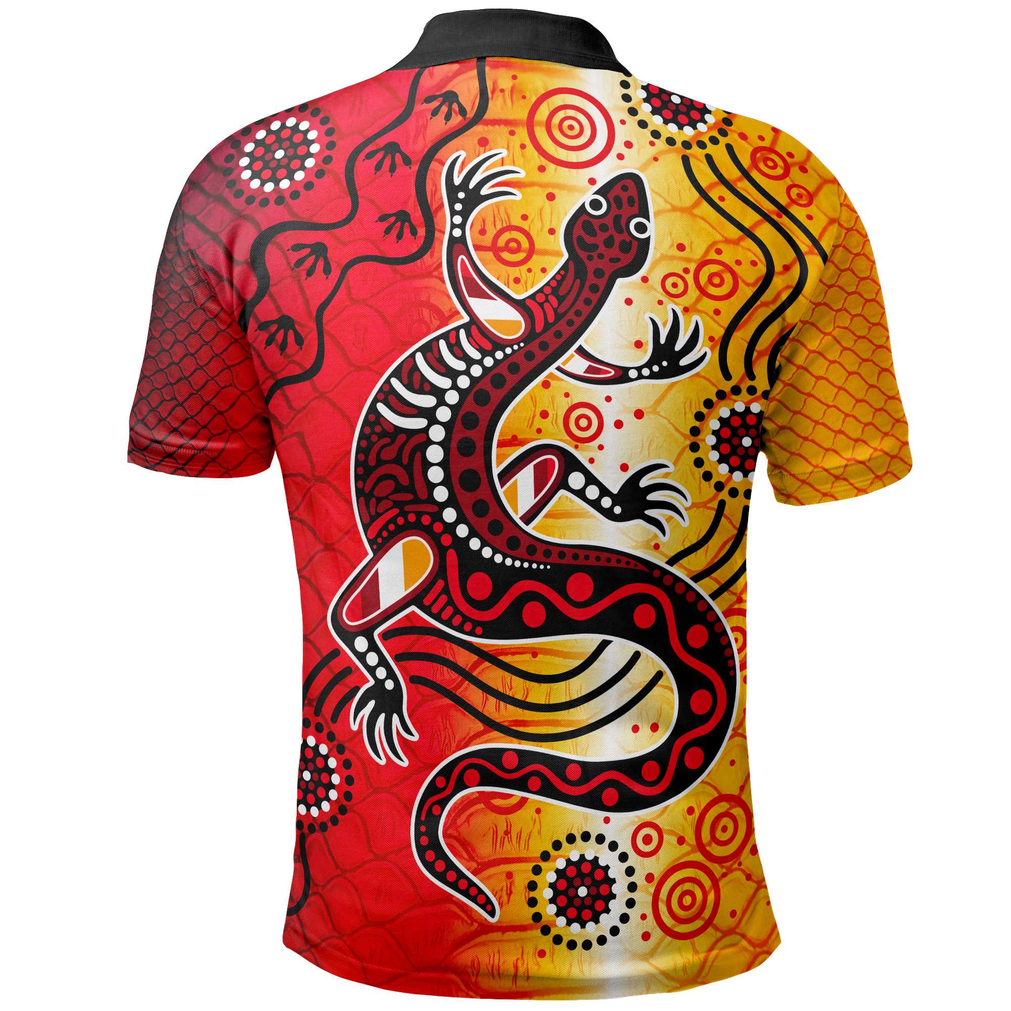 vibe-hoodie-polo-shirt-aboriginal-patterns-shirt-lizard-unisex