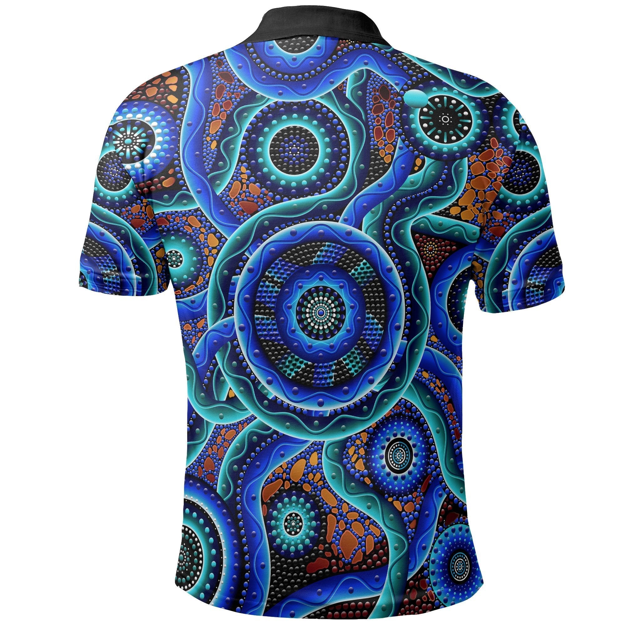 vibe-hoodie-polo-shirt-aboriginal-painting-shirt-blue-dot-painting-art