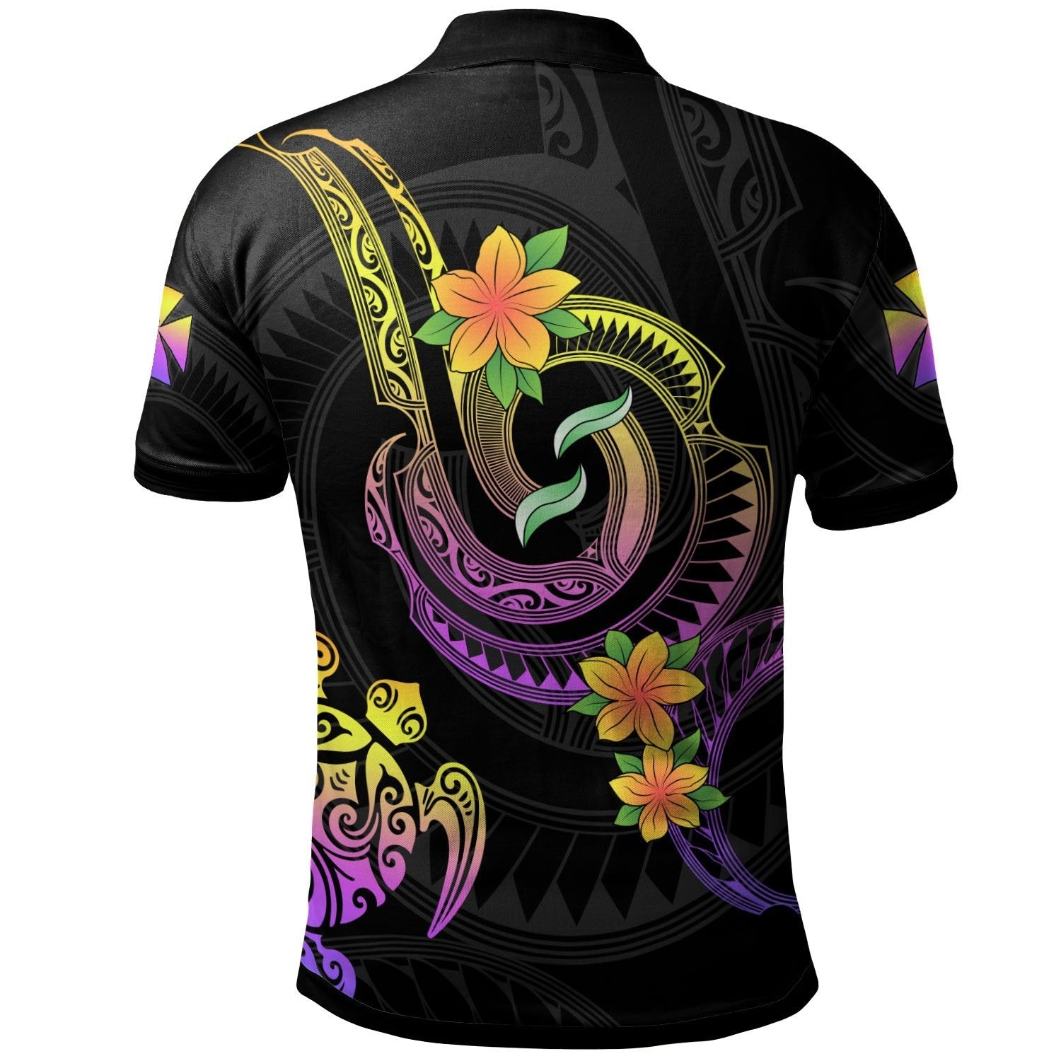 wallis-and-futuna-custom-personalised-polo-shirt-plumeria-flowers-with-spiral-patterns