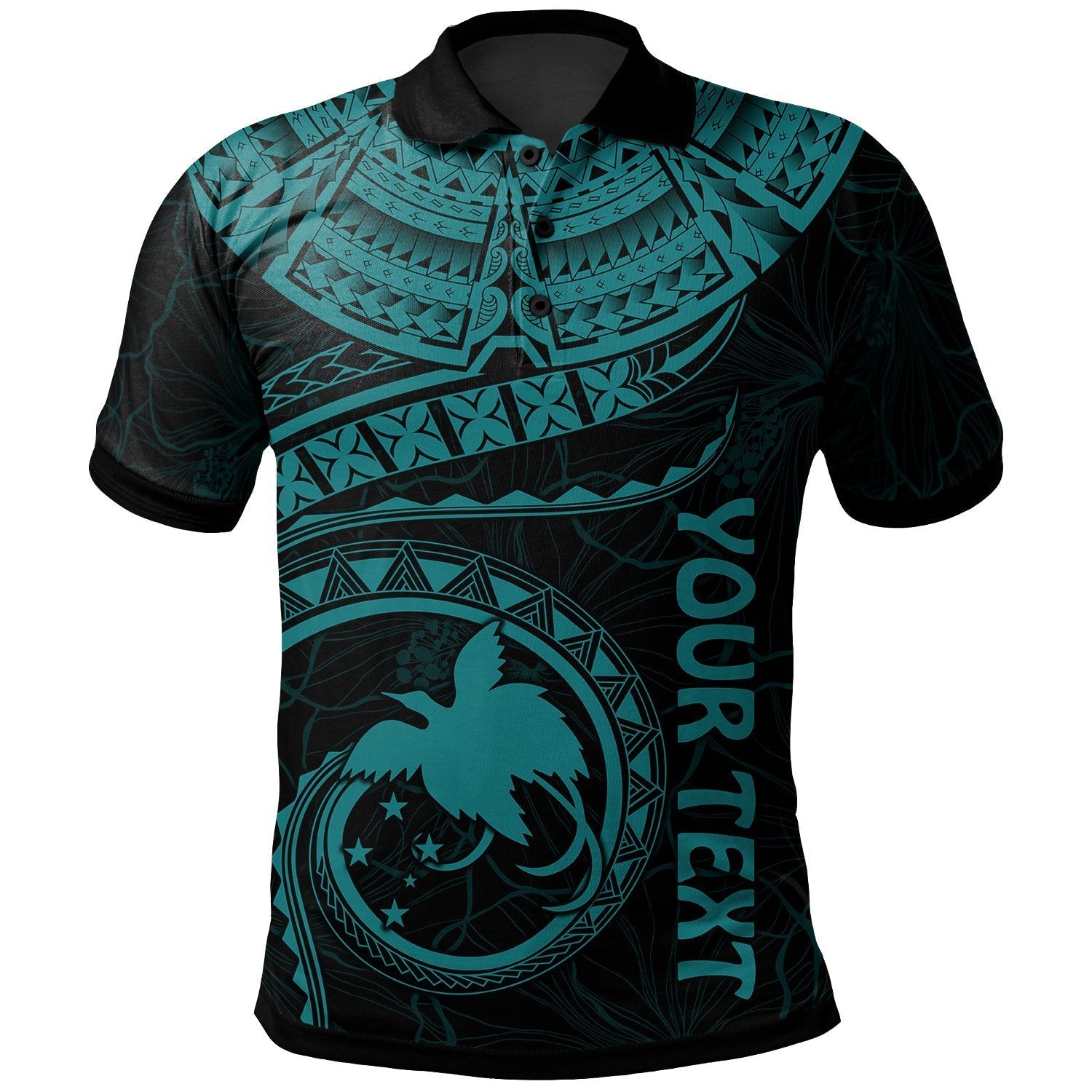 papua-new-guinea-polynesian-personalised-polo-shirt-papua-new-guinea-waves-turquoise