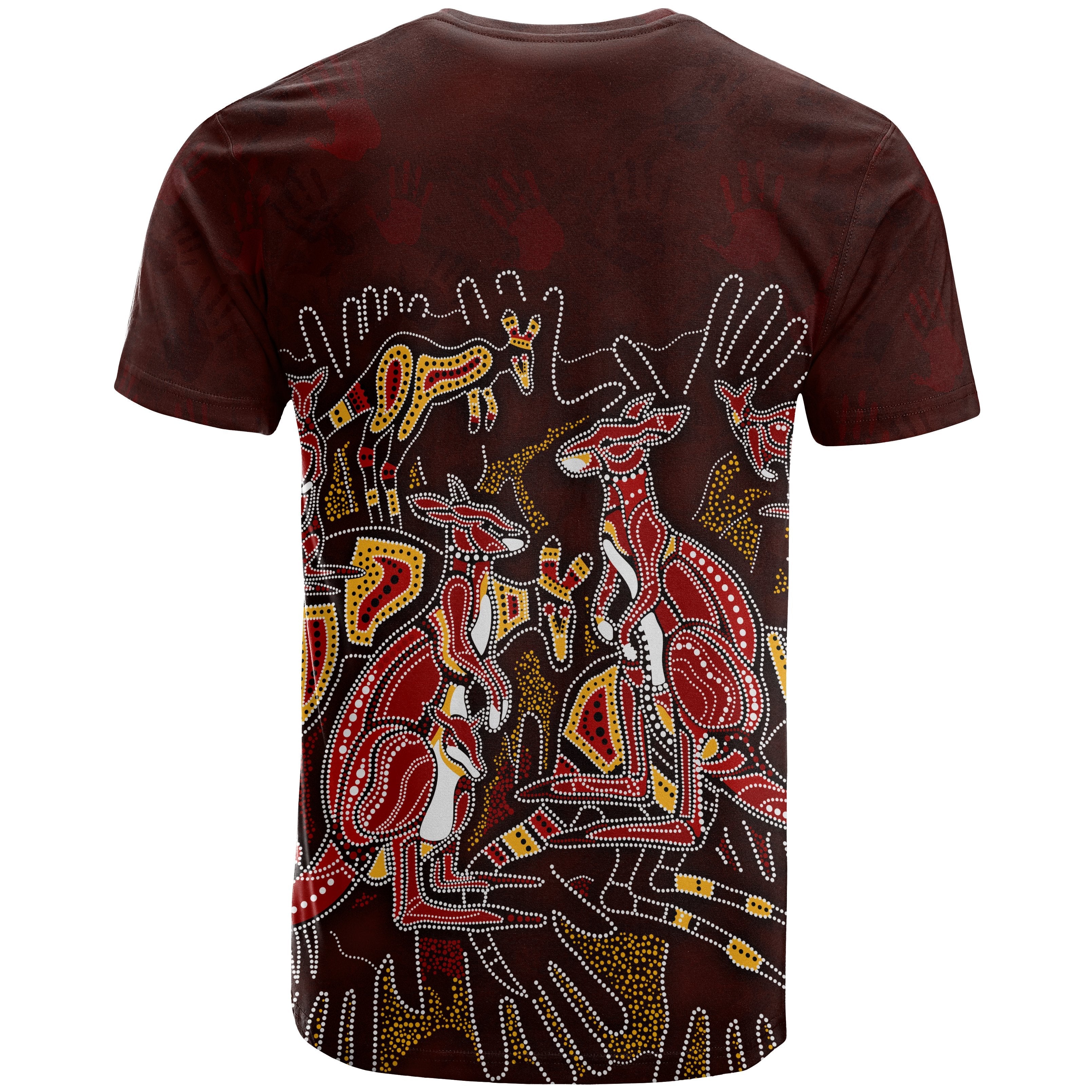 aboriginal-t-shirts-kangaroo-family-with-hand-art