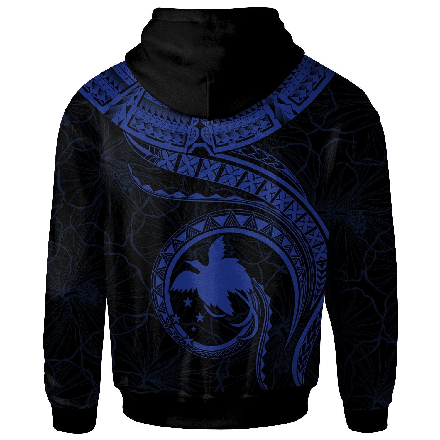 papua-new-guinea-polynesian-personalised-hoodie-papua-new-guinea-waves-blue