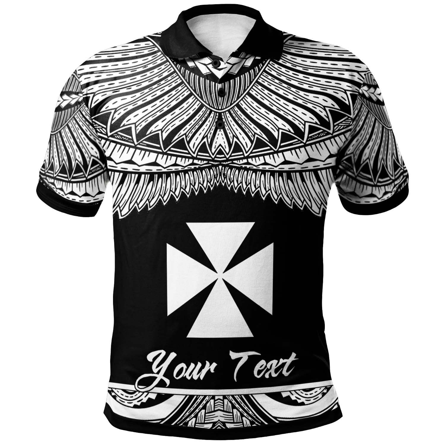 wallis-and-futuna-polynesian-custom-personalised-polo-shirt-poly-tattoo-white-version