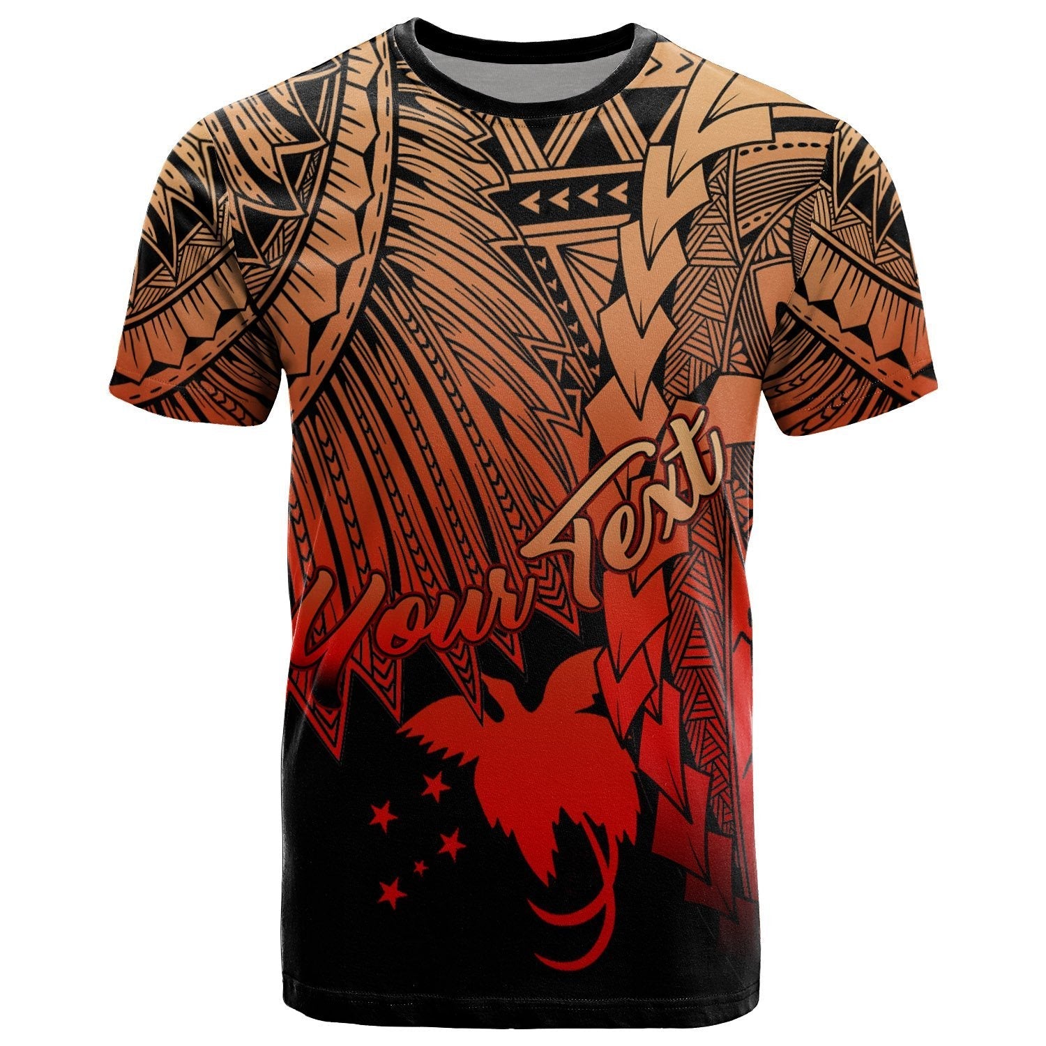 papua-new-guinea-polynesian-custom-personalised-t-shirt-tribal-wave-tattoo-red-ver-2