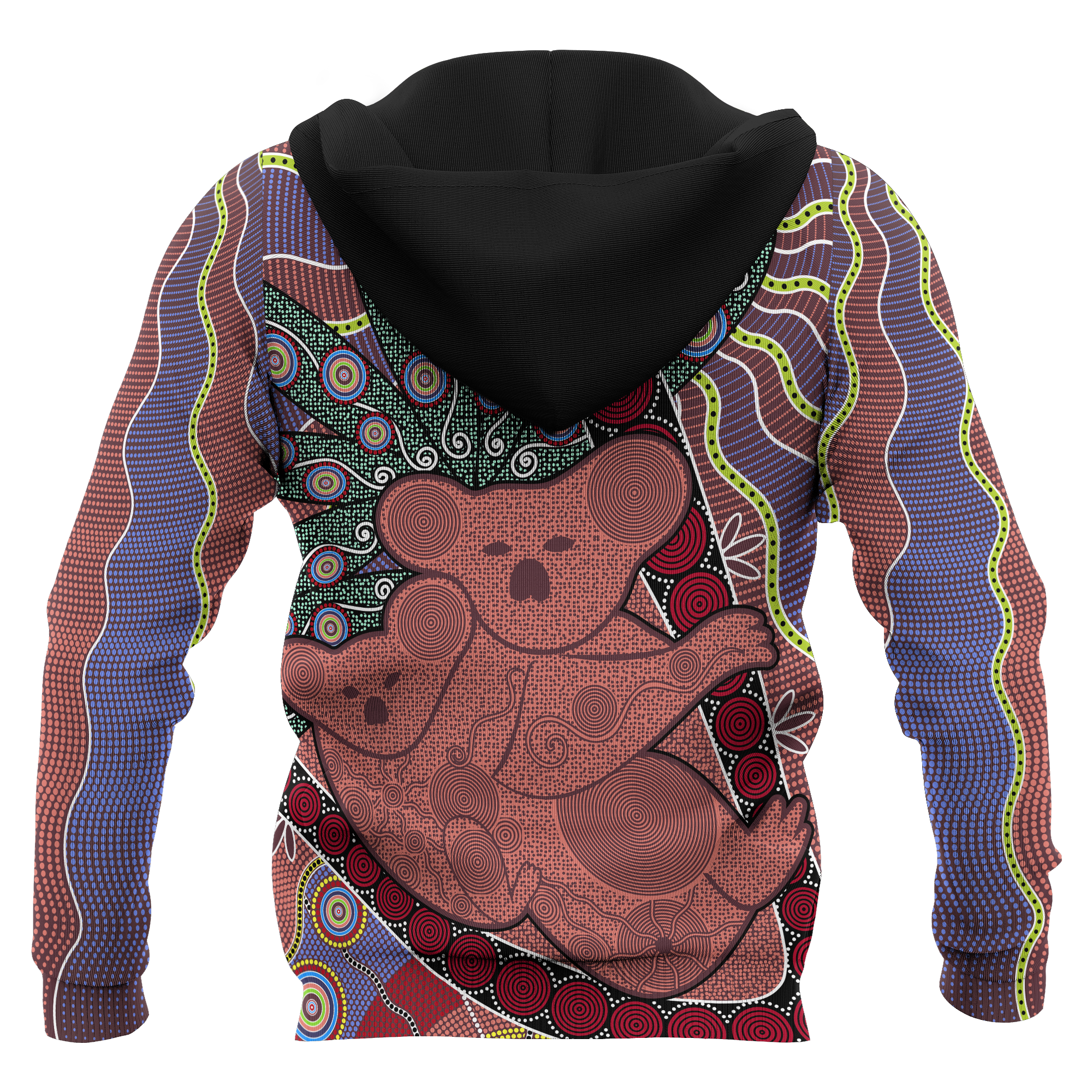 aboriginal-zip-up-hoodie-koala-patterns-sun-dot-painting