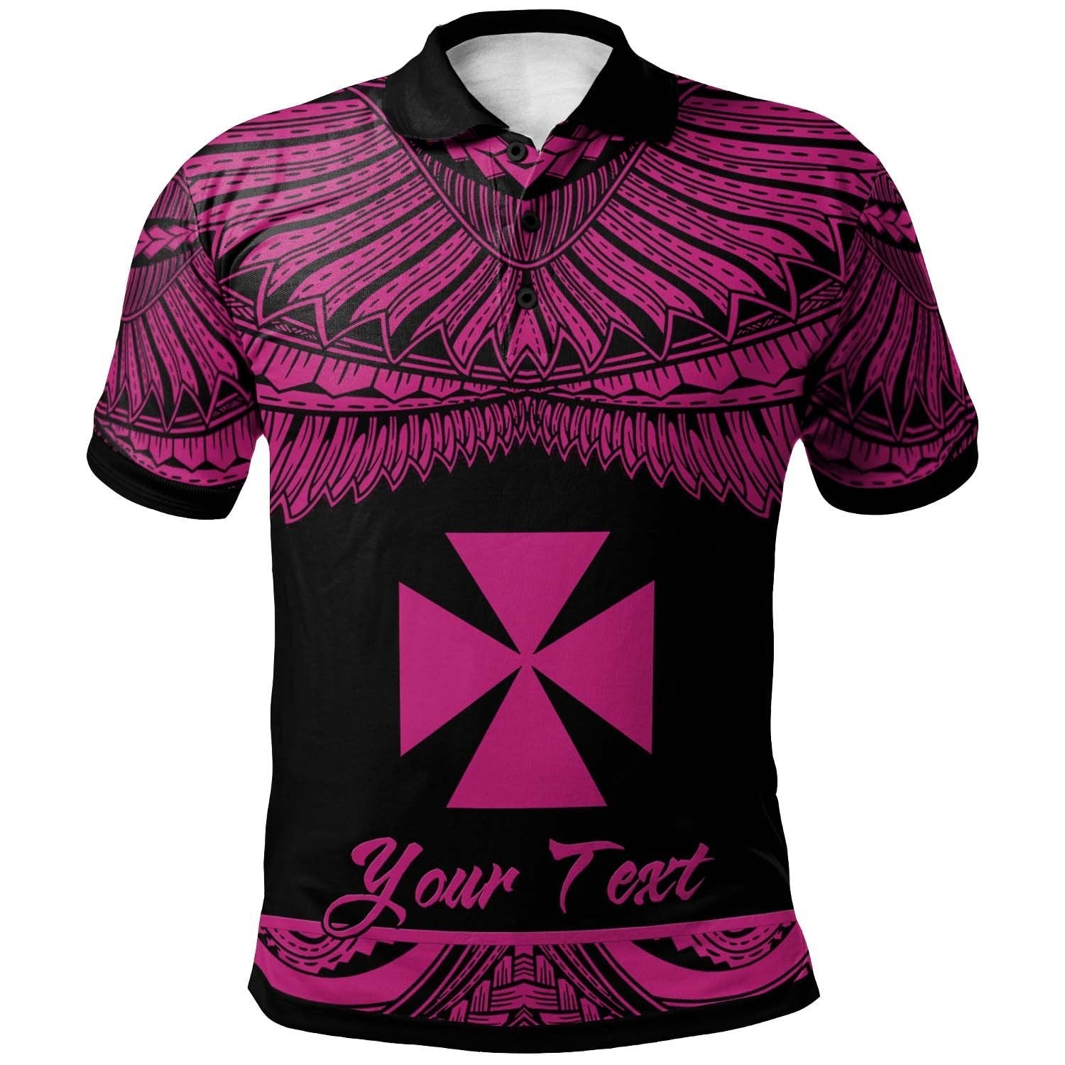 wallis-and-futuna-polynesian-custom-personalised-polo-shirt-poly-tattoo-pink-version