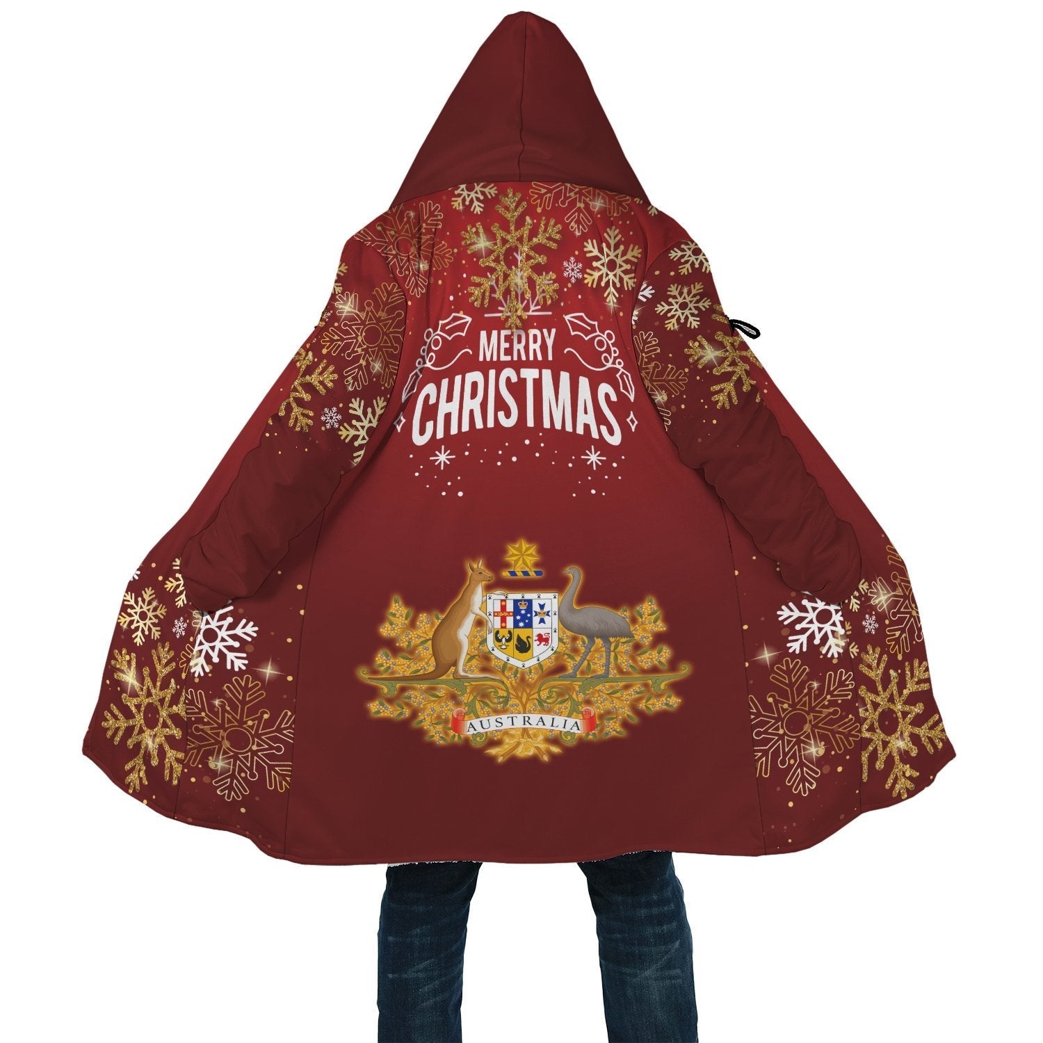 christmas-cloak-australian-coat-of-arms-cloak-snowflake-unisex