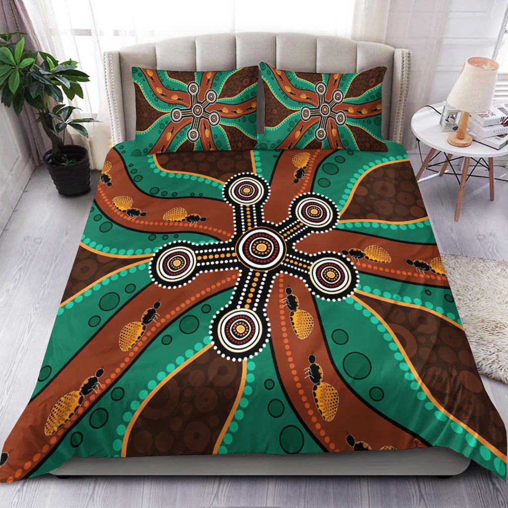 aboriginal-bedding-set-aboriginal-dot-painting-depicting-honey-ants