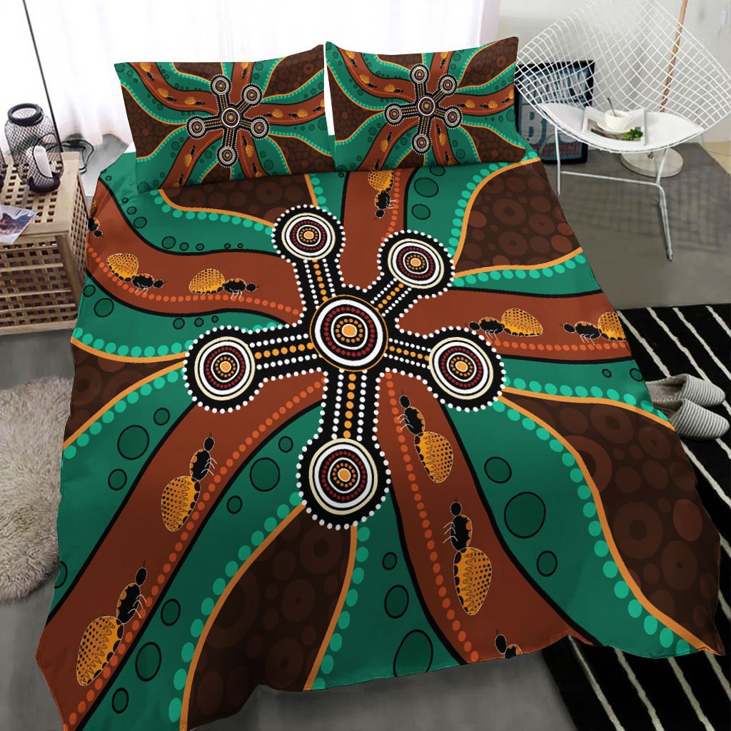 aboriginal-bedding-set-aboriginal-dot-painting-depicting-honey-ants