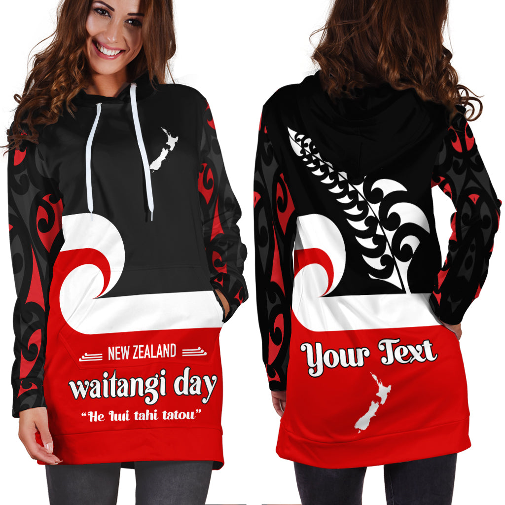 custom-personalised-waitangi-day-hoodie-dress-maori-fern-and-tino-rangatiratanga-flag-lt13