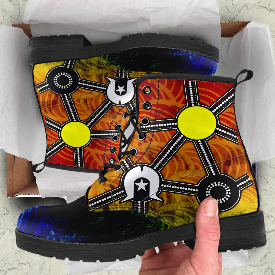 naidoc-week-2021-leather-boots-aboriginal-geometric-style