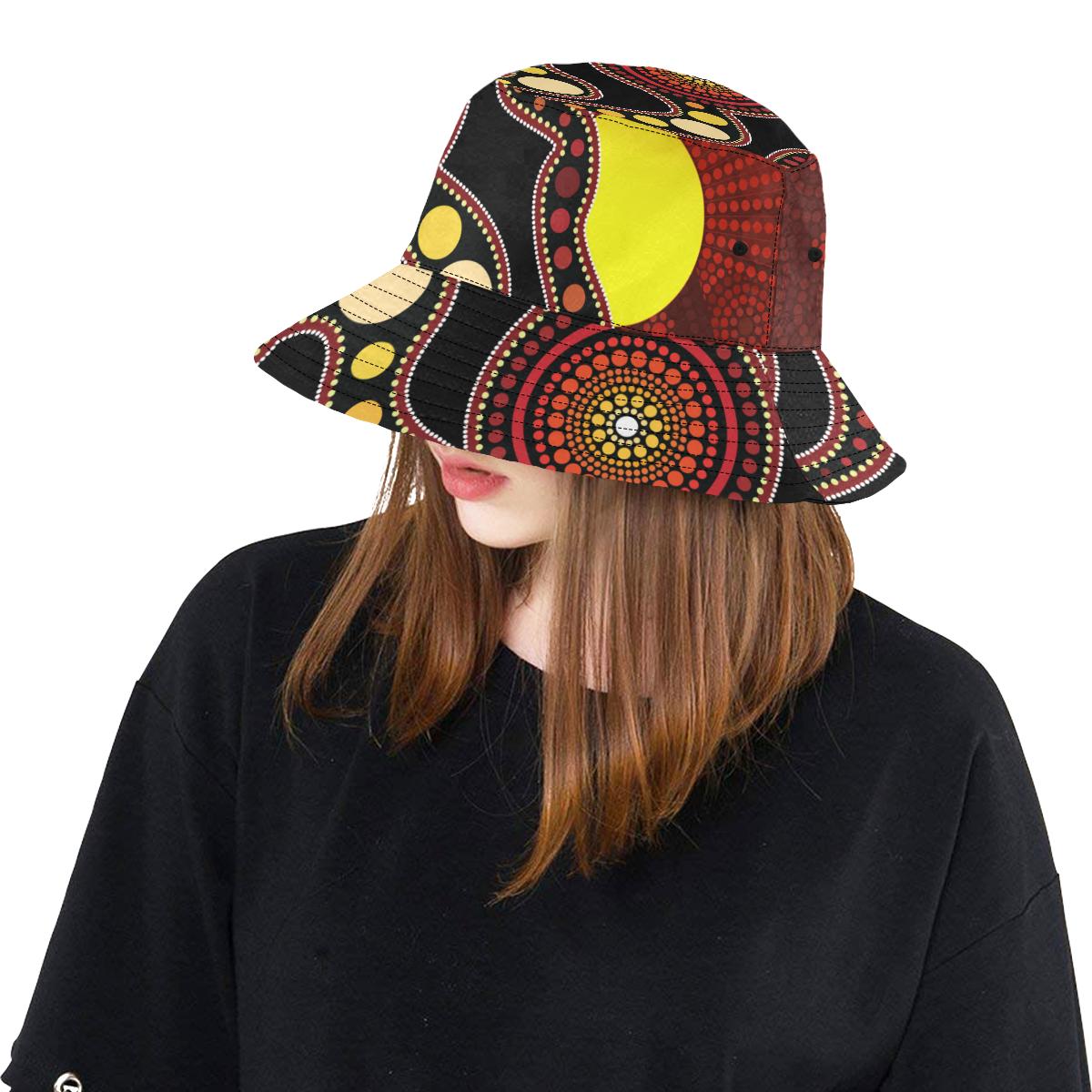 aboriginal-bucket-hat-australia-aboriginal-lives-matter-flag-circle-dot-painting-art-hat