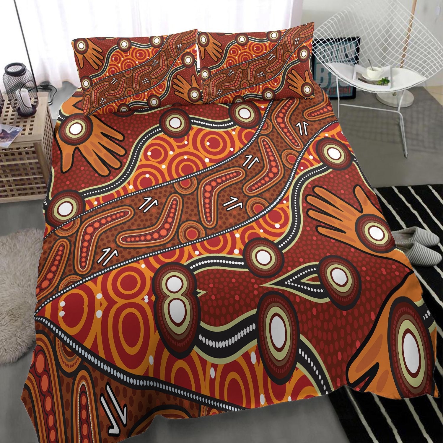 aboriginal-bedding-set-indegenous-dot-painting-art