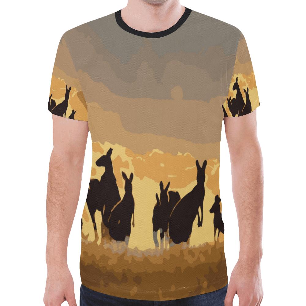 t-shirt-kangaroo-t-shirt-family-sunset-painting-ver02a-unisex